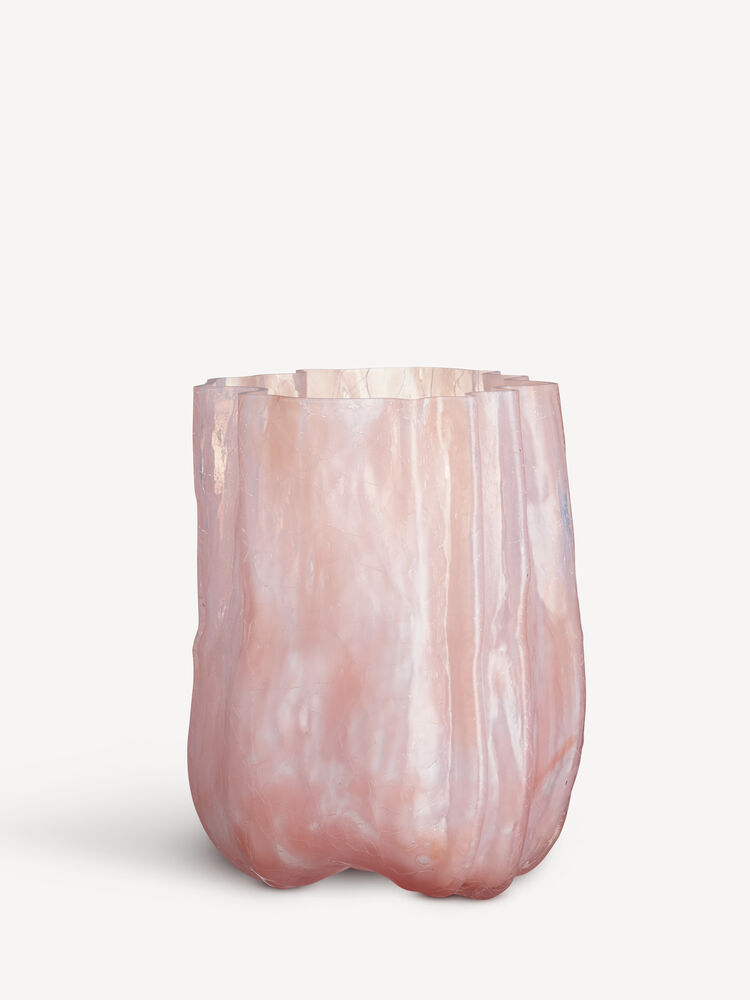 K&B Crackle rosa vase 27cm